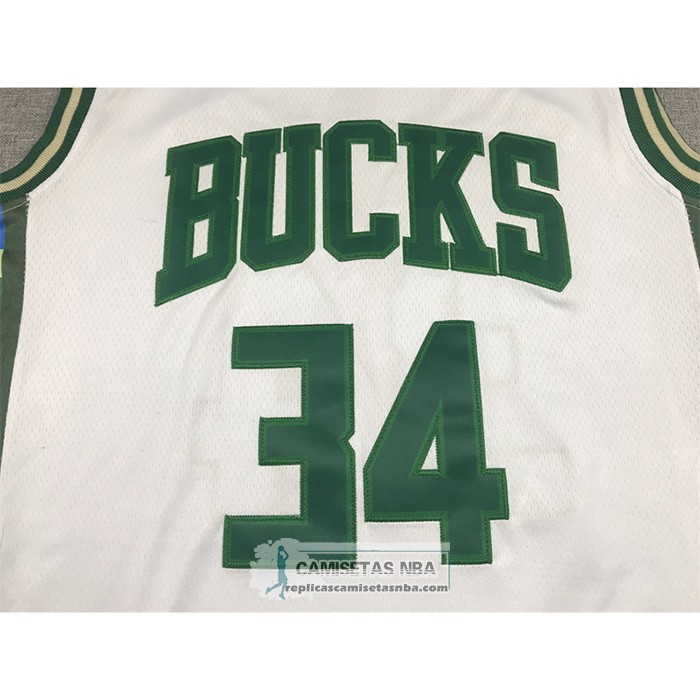 Camiseta Milwaukee Bucks Giannis Antetokounmpo NO 34 Ciudad 2021-22 Blanco